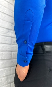 Chabrowa koszula męska slim fit z kołnierzem RS-1100