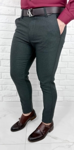 Szare eleganckie spodnie męskie slim fit 1991