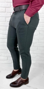 Szare eleganckie spodnie męskie slim fit 1991