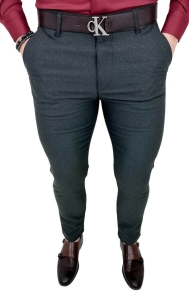 Szare eleganckie spodnie męskie slim fit 1991