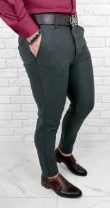 Szare eleganckie spodnie męskie slim fit 1991
