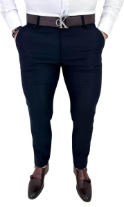 Granatowe eleganckie spodnie męskie slim fit 1992