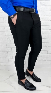 Czarne eleganckie spodnie męskie slim fit 1990