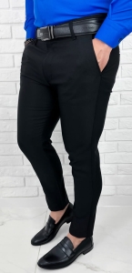 Czarne eleganckie spodnie męskie slim fit 1990