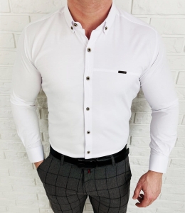Koszula męska biała z kołnierzem slim fit Stylovy 1962