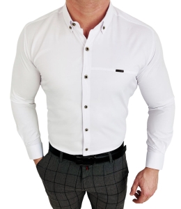 Koszula męska biała z kołnierzem slim fit Stylovy 1962