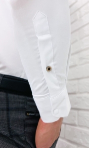 Koszula męska biała ze stójką slim fit zapinana na napy 1963