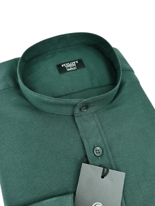 Koszula męska butelkowa zieleń ze stójką slim fit oxford Stylovy 2069