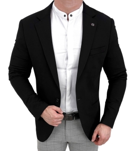 Czarna marynarka męska klasyczna slim fit 1776