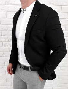 Czarna marynarka męska klasyczna slim fit 1776