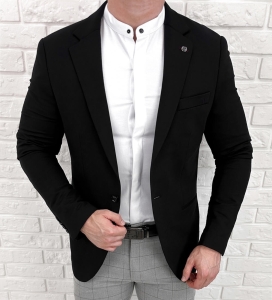 Czarna marynarka męska klasyczna slim fit 1776
