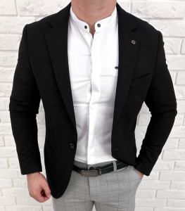Czarna marynarka męska klasyczna slim fit 1776