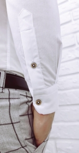 Biała koszula męska ze stójką slim fit Stylovy 207
