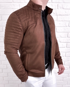 Kurtka biker zamszowa męska camel M-7196 Stylovy