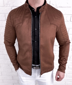 Kurtka biker zamszowa męska camel M-7196 Stylovy