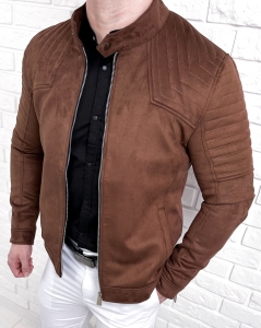 Kurtka biker zamszowa męska camel M-7196 Stylovy