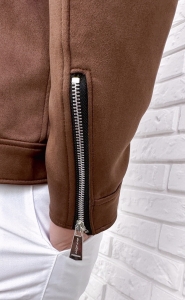 Kurtka biker zamszowa męska camel M-7196 Stylovy