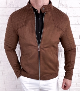 Kurtka biker zamszowa męska camel M-7196 Stylovy