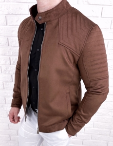 Kurtka biker zamszowa męska camel M-7196 Stylovy