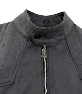 Kurtka biker zamszowa męska szara M-7196 Stylovy