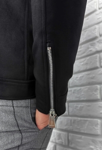 Kurtka biker zamszowa męska czarna M-7196 Stylovy
