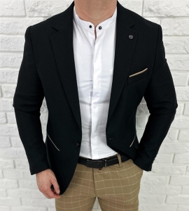 Czarna elegancka marynarka męska Stylovy