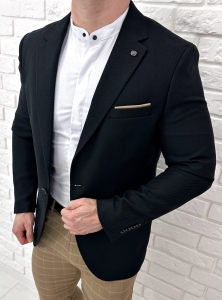 Czarna elegancka marynarka męska Stylovy