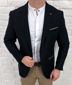 Czarna elegancka marynarka męska Stylovy