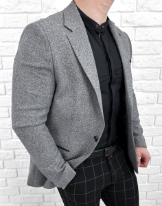 Szara elegancka marynarka męska Stylovy