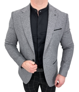 Szara elegancka marynarka męska Stylovy