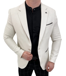 Beżowa elegancka marynarka męska Stylovy