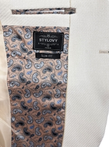 Beżowa elegancka marynarka męska Stylovy