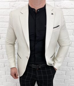 Beżowa elegancka marynarka męska Stylovy