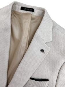 Beżowa elegancka marynarka męska Stylovy