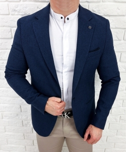 Granatowa elegancka marynarka męska Stylovy