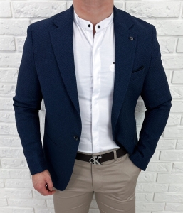 Granatowa elegancka marynarka męska Stylovy