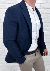 Granatowa elegancka marynarka męska Stylovy