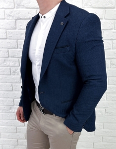 Granatowa elegancka marynarka męska Stylovy
