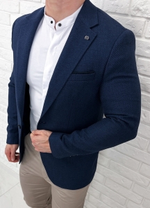 Granatowa elegancka marynarka męska Stylovy