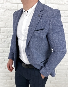 Niebieska elegancka marynarka męska Stylovy