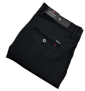 Eleganckie spodnie męskie czarne slim fit Stylovy D-1188