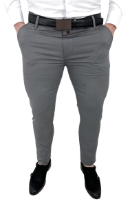 Eleganckie spodnie męskie szare slim fit Stylovy D-1100C