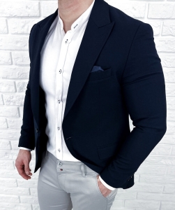 Granatowa elegancka marynarka męska 800