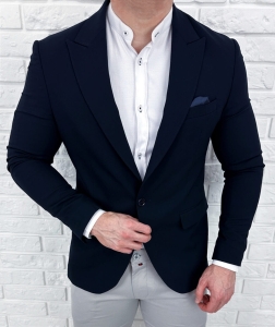 Granatowa elegancka marynarka męska 800