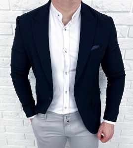 Granatowa elegancka marynarka męska 800