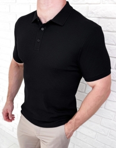 Koszulka polo czarna męska bawełniana 2862