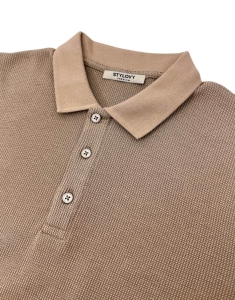 Beżowa bawełniana męska koszulka polo 2862