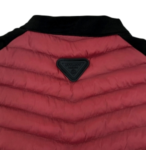 Bordowa pikowana kurtka przejściowa męska slim fit Stylovy S207
