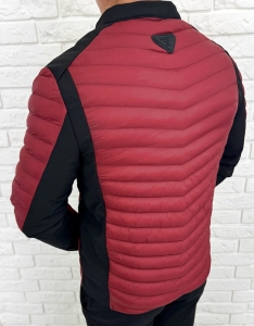 Bordowa pikowana kurtka przejściowa męska slim fit Stylovy S207