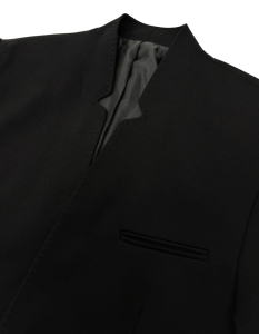 Czarna marynarka męska ze stójką casual slim fit 1774